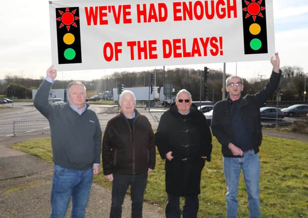 From left to right: Cllr Stephen Curran, Raymond Diamond, Alex Bennett, Eric Bunyan at Sheriffhall Roundabout.