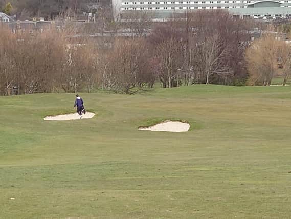 This golfer ignored the lockdown guidelines by playing at Carrick Knowe, one of the municipal courses in Edinburgh on Sunday.