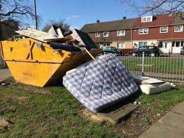Some of the rubbish dumped in Drum Brae
