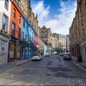 Edinburgh's famous Victoria Street deserted during lockdown
