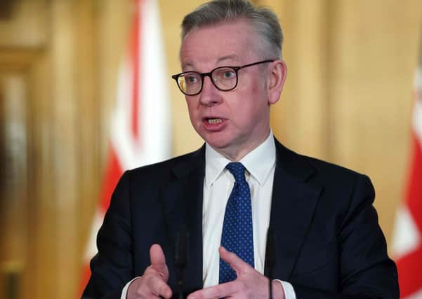 Michael Gove was seen out jogging despite his daughter displaying coronavirus symptoms but she later tested negative (Picture: Pippa Fowles/10 Downing Street/AFP via Getty Images)