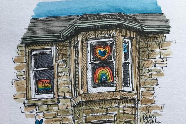 NHS rainbows by Edinburgh Sketcher Mark Kirkham
