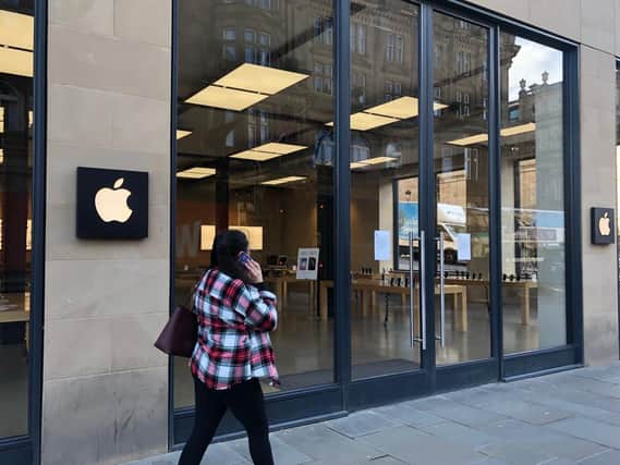 The Apple store on Princes Street was closed this morning