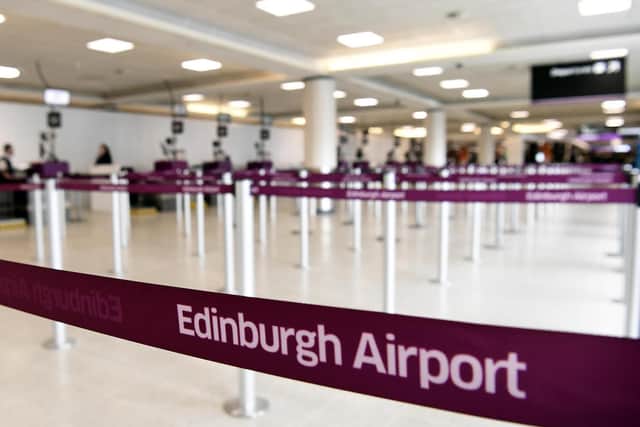 100 jobs are at risk at Edinburgh Airport because of the reduction in passengers. Picture: Lisa Ferguson