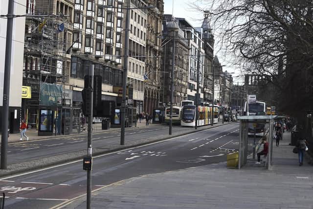 Edinburgh city centre is emptying as people go into isolation (Picture: Lisa Ferguson)