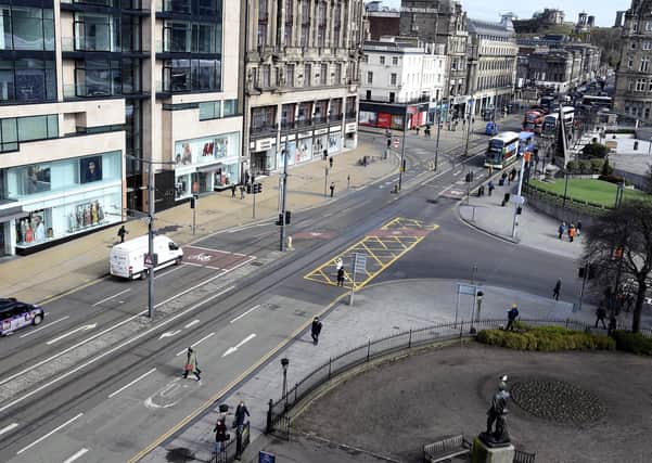 Edinburgh's city centre is eerily quiet (Picture: Lisa Ferguson)