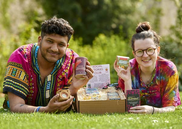 Karis Gill and her partner Aayush Goyal, founders of Social Stories Club, a social enterprise selling ethical gift hampers