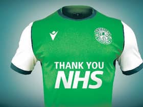 Hibs' strip for next season will pay tribute to the National Health Service. Picture: Hibernian FC