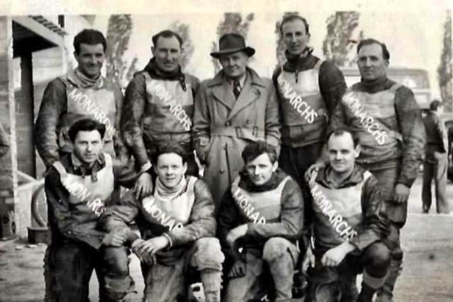 Former Edinburgh Monarch, 91-year-old Jock Scott with the 1952 squad when he was 24