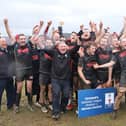 Biggar celebrate their title 'win' before the season was declared null and void.