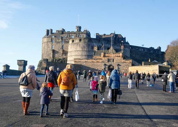 Tourists visit Edinburgh Castle in January before the coronavirus and lockdown hit (Picture: Scott Louden)