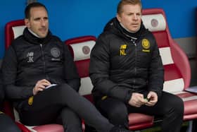 John Kennedy, left, was a leading candidate to replace Paul Heckingbottom at Hibs last year but was content to remain as Neil Lennon's assistant at Celtic. Picture: Craig Williamson/SNS Group