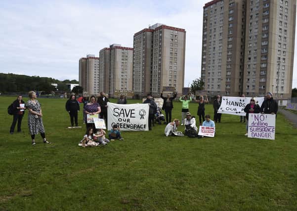 Moredun residents campaign to save thier park from developers who want to build flats on the site. Picture: Lisa Ferguson