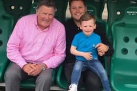 Neil Fenwick with his dad Ross, who won his fight with the Covid-19 virus, and young son Louie