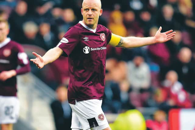 Steven Naismith was handed the Hearts captaincy last season by then manager Daniel Stendel. Picture: Rob Casey/SNS