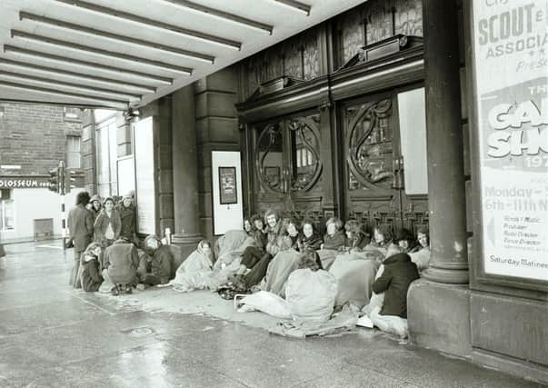 Fans queue at the King's Theatre for Led Zeppelin ticket in November 1972
