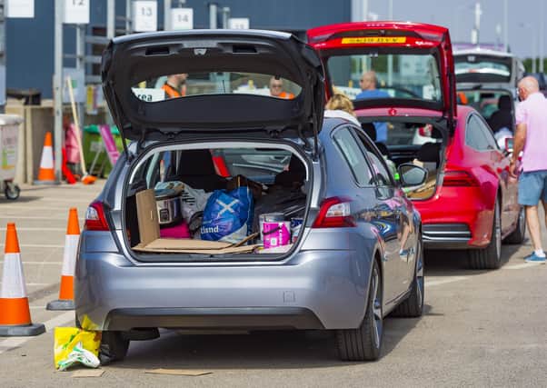 Householders headed to Seafield as the city's recycling centres reopened (Picture: SNS)