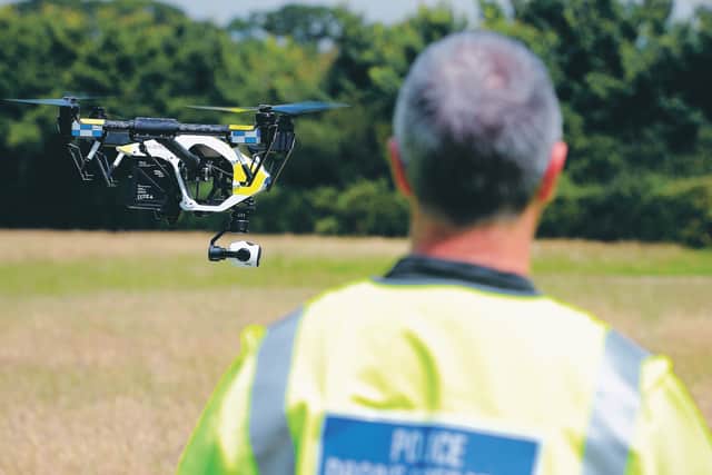A police drone. Picture: PA