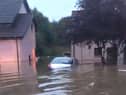 Flooding in Pytholl Court, Broxburn last week videoed by Aimee Miller (Picture: PA)