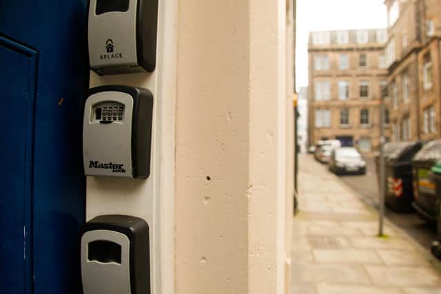Key safes for holiday let flats are a common sight in central Edinburgh (Picture: Scott Louden)