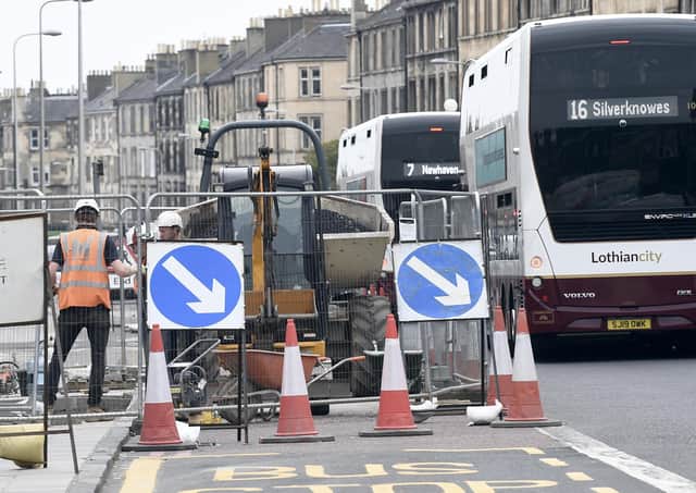 Roadworks were a constant thorn in Helen’s side as she tried to get from the Southside to Leith (Picture: Lisa Ferguson)