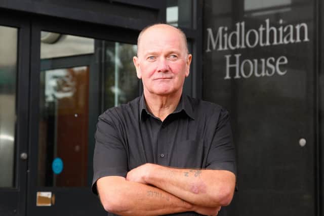Councillor Derek Milligan outside Midlothian House in Dalkeith.