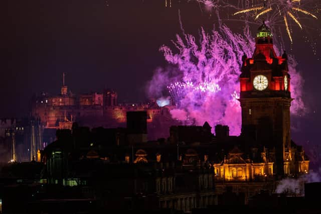 Firework over Edinburgh during previous Hogmanay celebrations