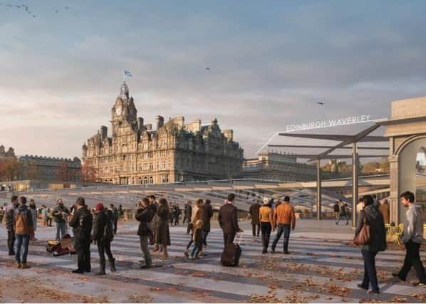 An artist's impression showing Network Rail's vision for Waverley station