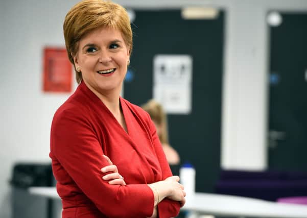 Nicola Sturgeon visits West Calder High School to view the safety measures in place ahead of the return of pupils today (Picture: Andy Buchanan-Pool/Getty Images)