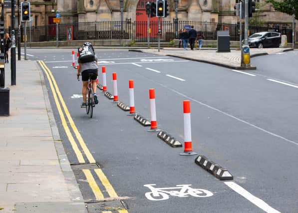 Temporary road changes, including 
segregated cycle lanes, have been introduced in Edinburgh under the Spaces for People project