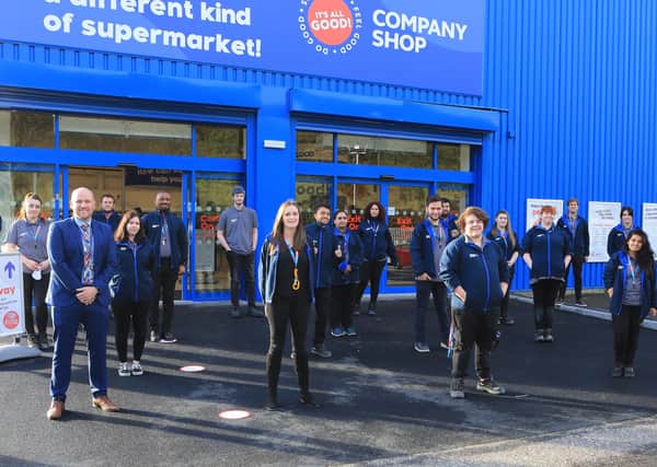 Staff outside the new Company Shop Edinburgh, in Dumbryden Road, which opened on September 23