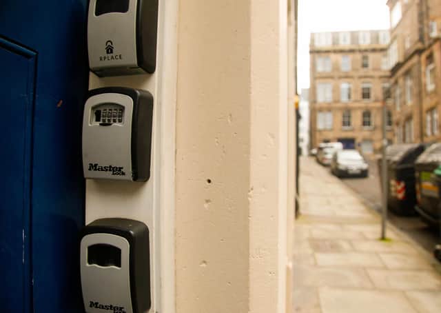 Key safes are a common sight in Edinburgh city centre