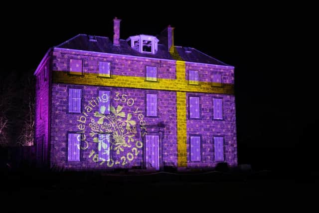Inverleith House projection includes a nod to celebrate RBGE's 350th anniversary.