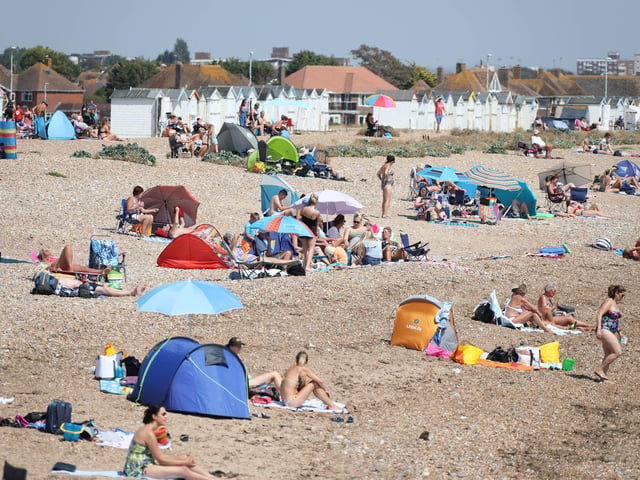 Plenty of activity on the beach in Worthing and Goring