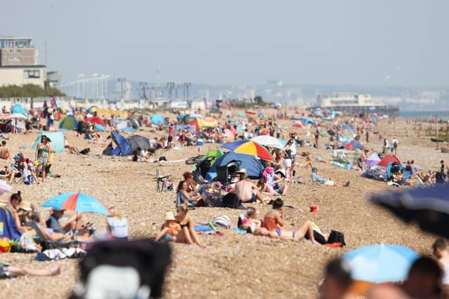 Plenty of activity on the beach in Worthing and Goring