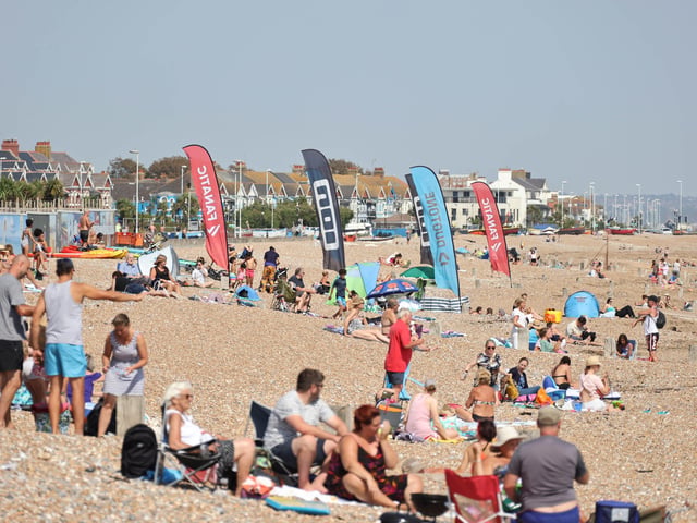Plenty of activity on the beach in Worthing and Goring