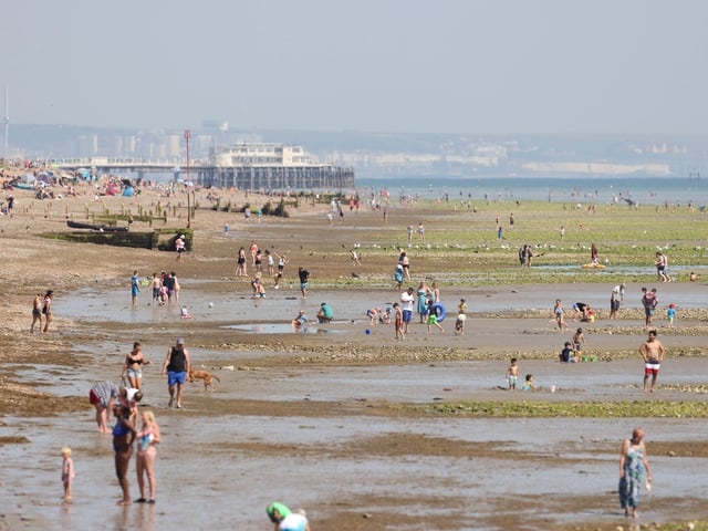 Plenty of activity on the beach in Worthing and Goring