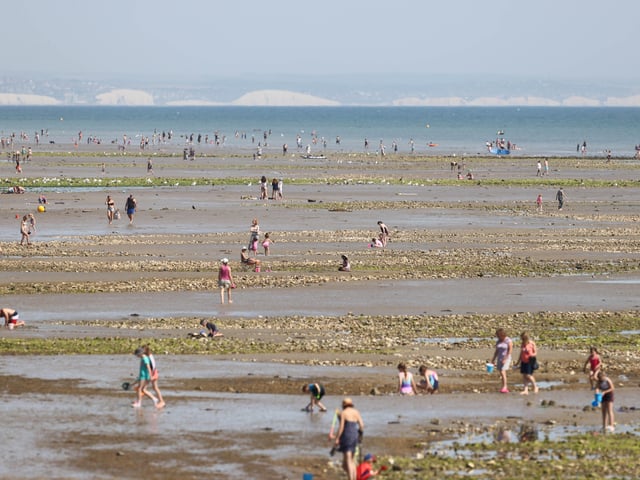 Plenty of activity on the beach in Worthing and Goring