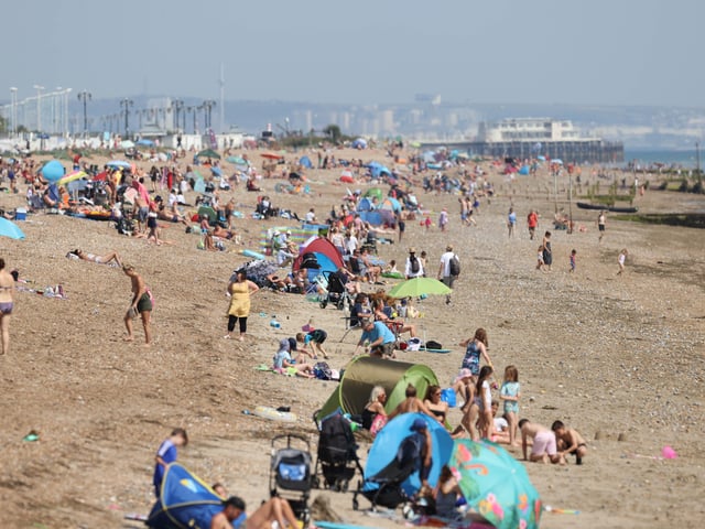Plenty of activity on the beach in Worthing and Goring