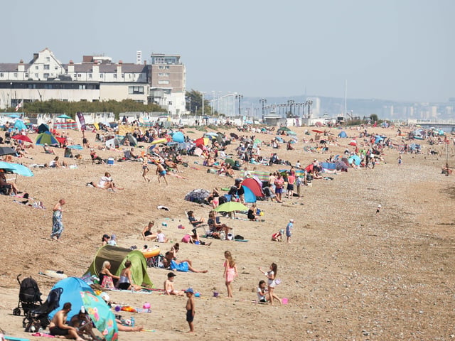 Plenty of activity on the beach in Worthing and Goring