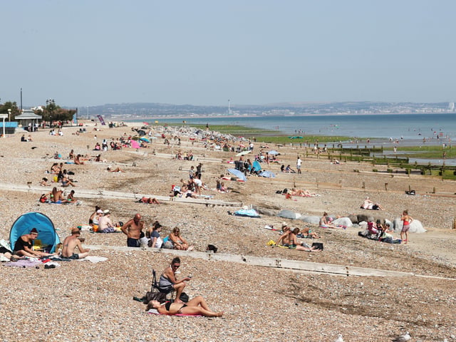 Plenty of activity on the beach in Worthing and Goring
