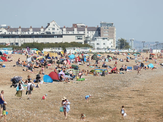 Plenty of activity on the beach in Worthing and Goring