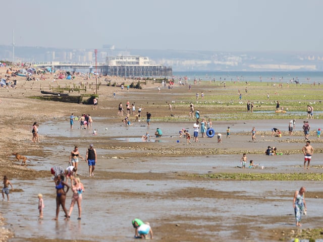 Plenty of activity on the beach in Worthing and Goring