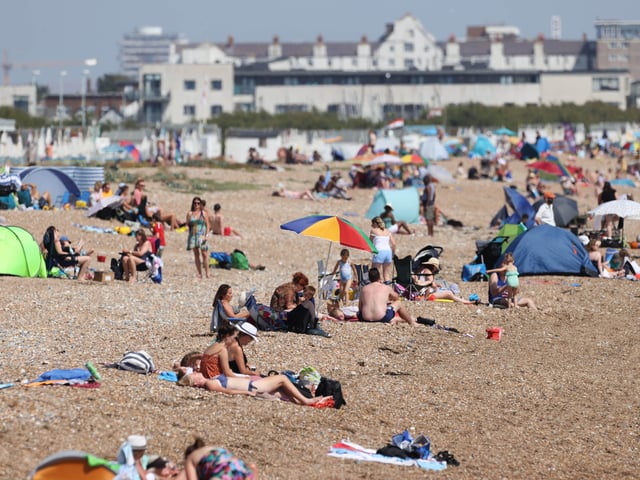Plenty of activity on the beach in Worthing and Goring