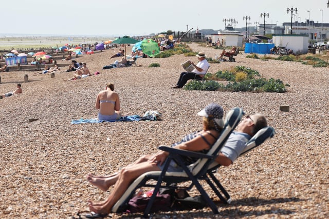 Plenty of activity on the beach in Worthing and Goring
