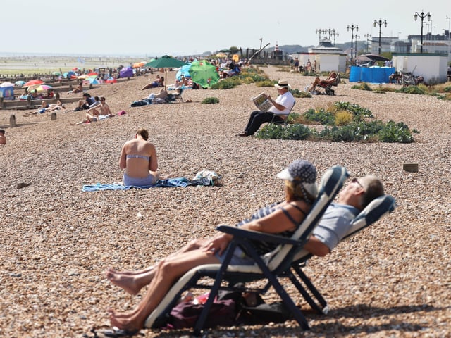 Plenty of activity on the beach in Worthing and Goring