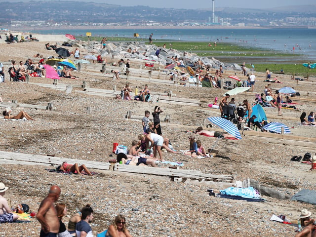 Plenty of activity on the beach in Worthing and Goring