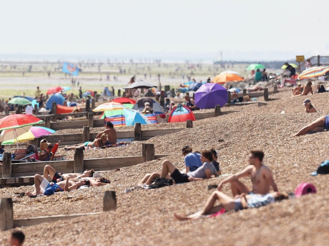 Plenty of activity on the beach in Worthing and Goring
