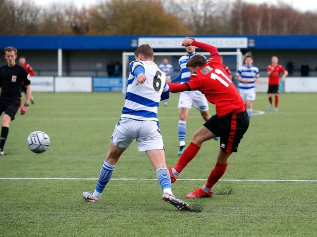 Action from Eastbourne Boro's visit to Oxford City / Pictures by Lydia and Nick Redman