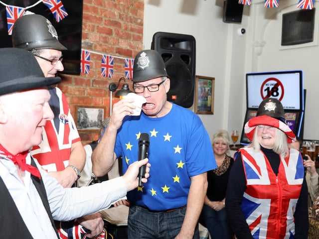 Kettering, The Rising Sun pub, Brexit party to celebrate UK leaving the EU. The 'cockney knees-up' ......Friday January 31 2020